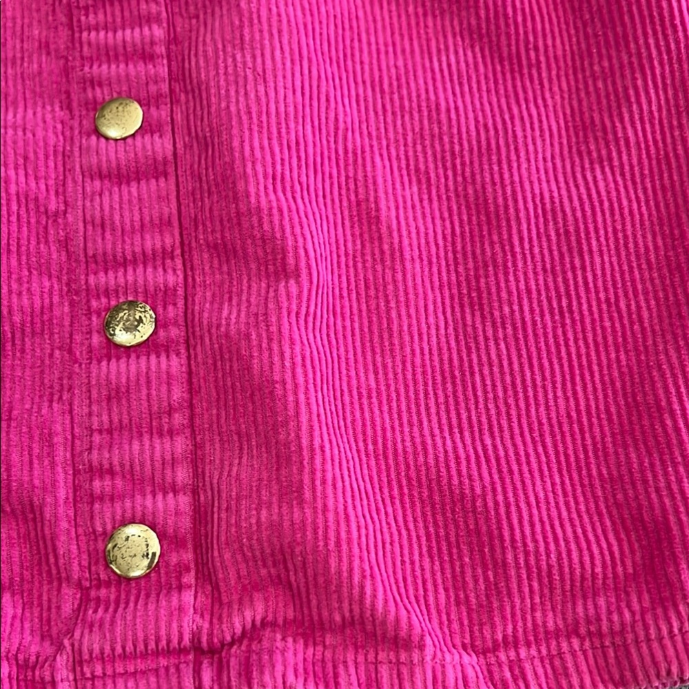 Isaac Mizrahi Pink Corduroy Button-Front Skirt - Picture 2 of 6